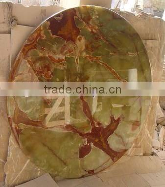 POLISHED DARK GREEN ONYX TABLE TOPS COLLECTION