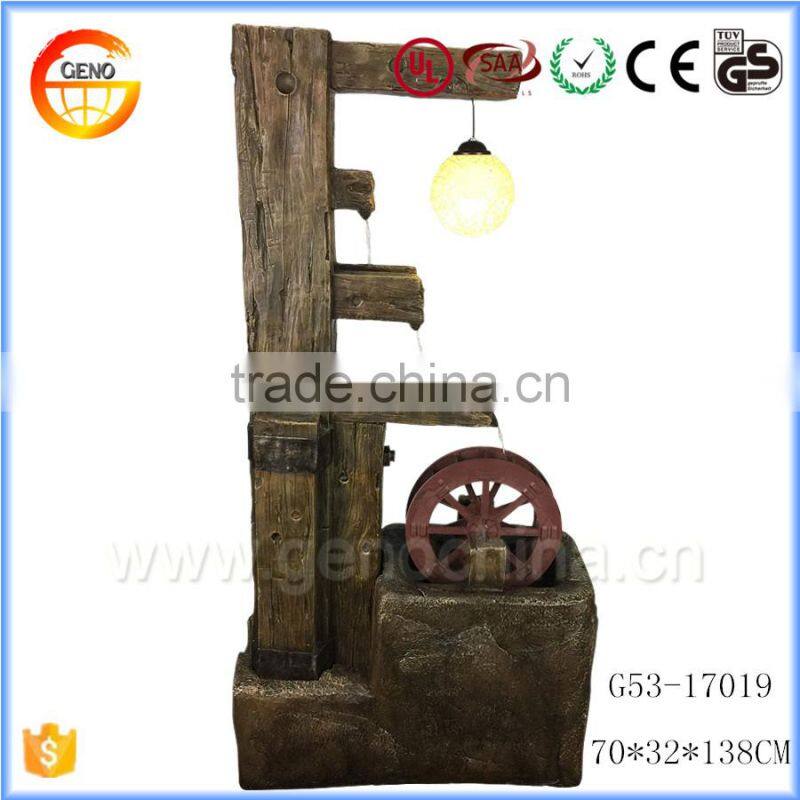 Trade assurance polyresin crafts water fountain with wooden effective