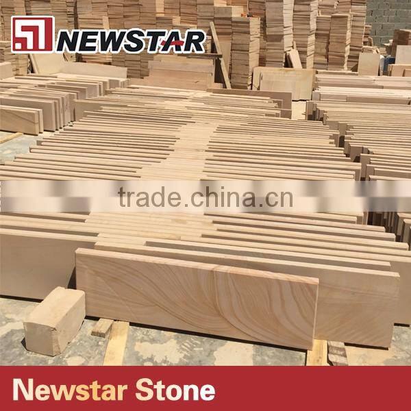 Hot sale natural yellow wood sandstone tile price