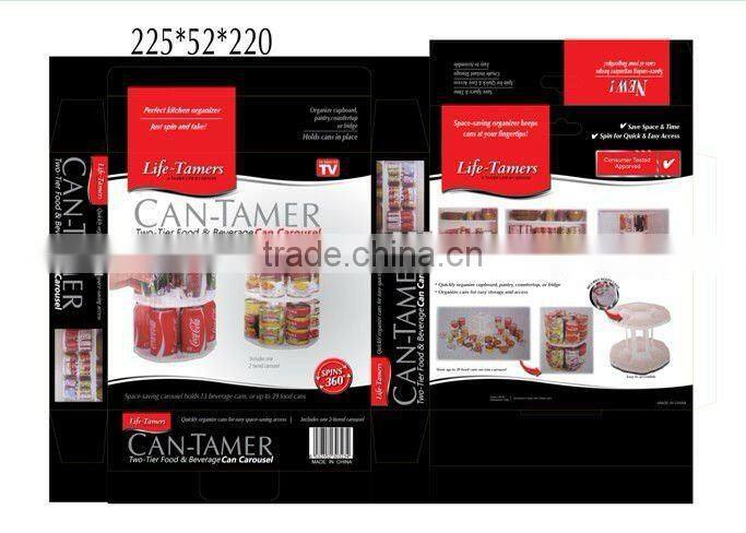 Plastic can spin rack ,two tier can holder,Can-tamer