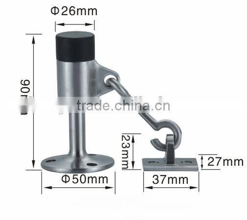 Floor Mounted Zinc Alloy Door Stopper With Hook and Holder