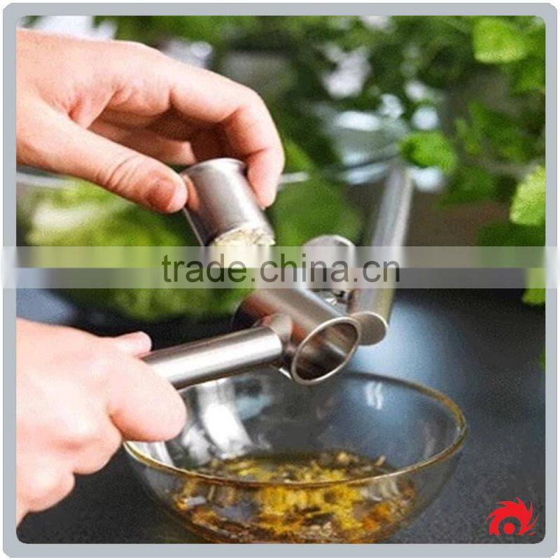 Household manual Kitchen Tool portbale Stainless Steel Garlic Press
