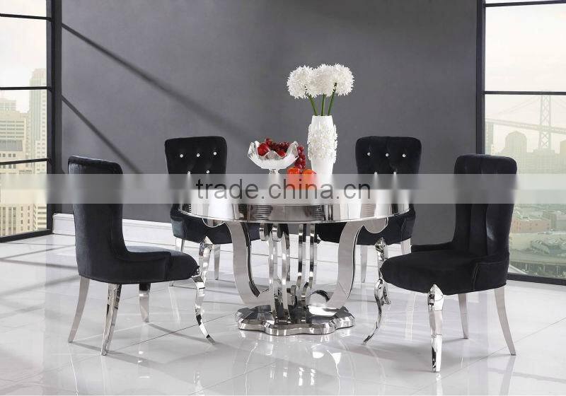 Dining table round marble slab table top hotel furniture
