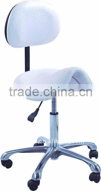 Potable movable Hydraulic Ottoman stool chair saddle chair with wheels used salon furniture F-9032