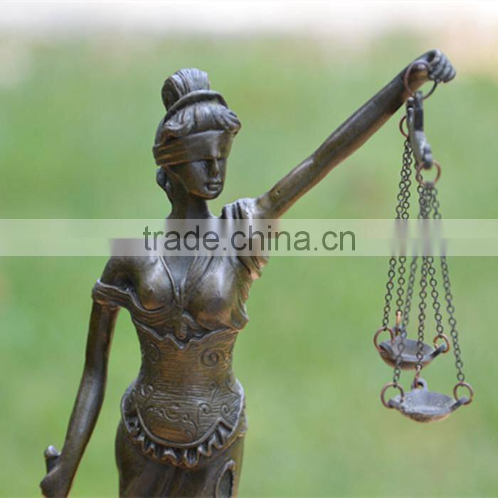 brass Goddess of justice statue for home decoration
