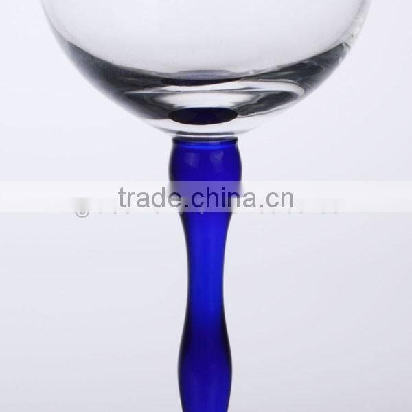 antique wine glass blue stem wine glass wedding wine glass