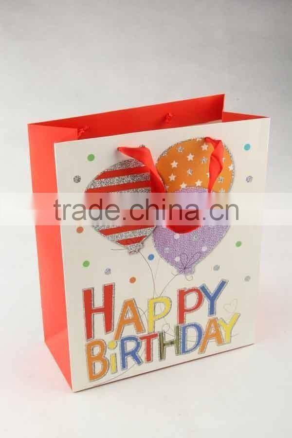Printed Foldable Gift Bag With Balloon Pattern/ Shopping Paper Bag