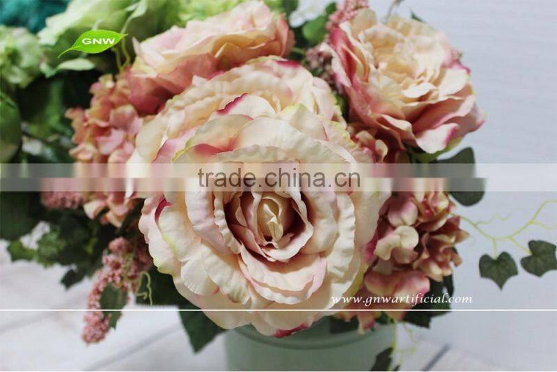 GNW FL-RS60-4-3 High similation Wedding decoration silk flower artificial rose for sale