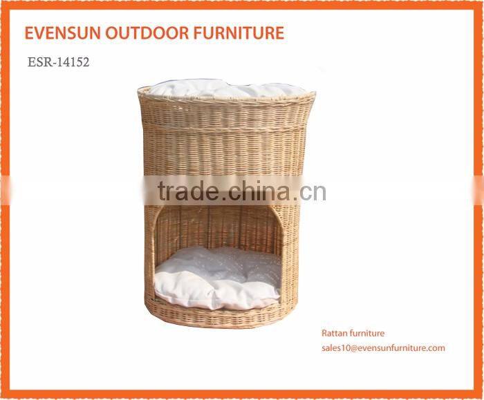 High quality Rattan furniture cheap cattery with cushion elegant cat bed