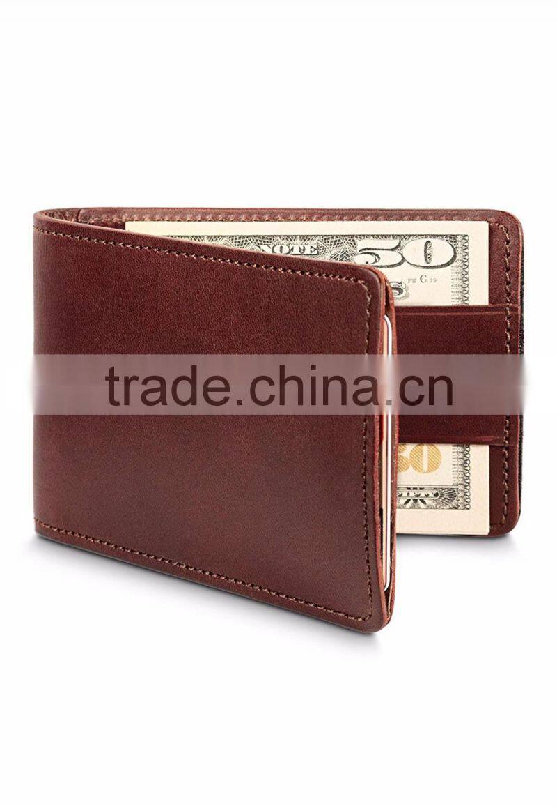 pull tab card holder Ultra Slim Bifold Leather Wallet