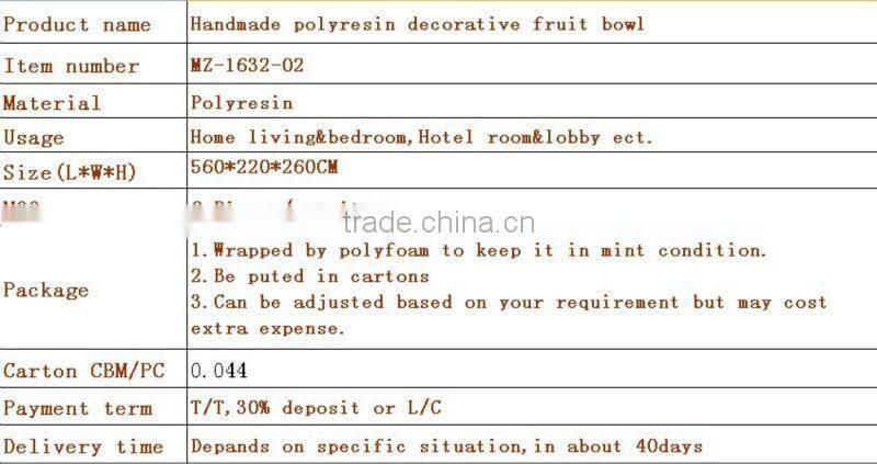 Handmade polyresin gold leaf decorative fruit bowl