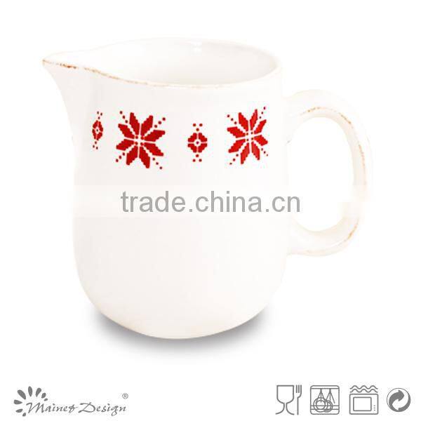 ceramic teapot, sugar pot and milk pot with santa design