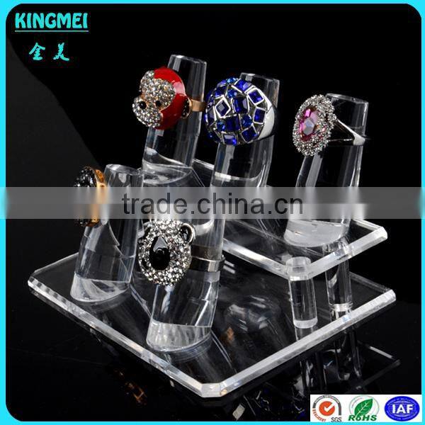 Popular hot sell 2 tier clear acrylic ring display holders