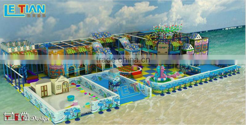 LETIAN Factory Naughty Castle Ocean Theme Children Indoor Soft Playground Equipment Toys Price