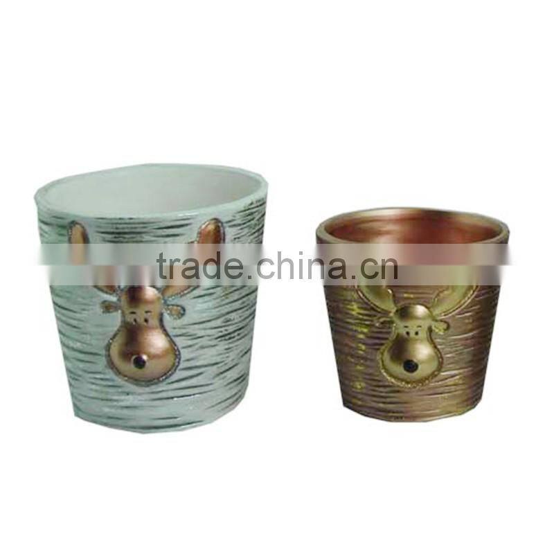 ceramic pumpkin shaped flower pot for Halloween