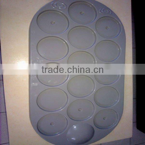Oval shape vacuum formed blister thick plastic serving tray
