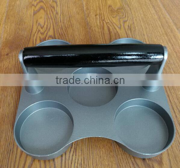 5 section casting aluminum hamburger press match wax disc paper