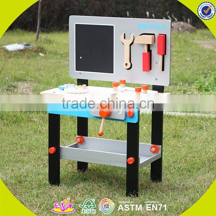wholesale DIY pretend children wooden workbench toy interesting baby wooden workbench toy W03D028
