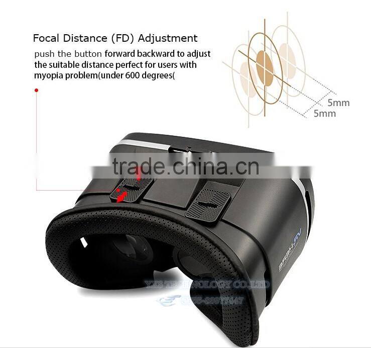 VR Headset with 3D Glasses VR Box with Remote Control V6 42mm Lenses 4.5 - 6 Inch