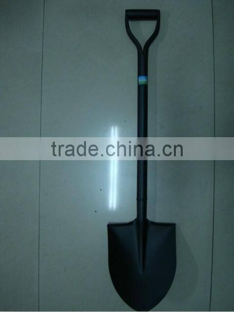 wooden handle round pointed steel shovel
