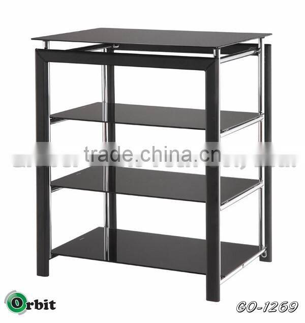 High quality stainless steel and tempered glass tv stand