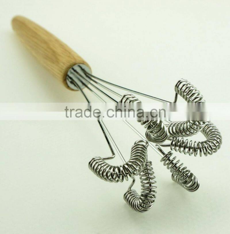 37041 new style stainless steel Whisk with wooden handle