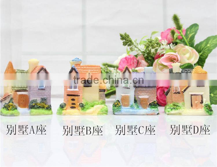 Mini CUTE fashional Resin decoration, ZAKKA grocery micro landscape villas Europe type resin home background props