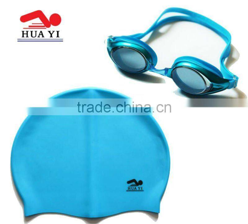 2012 Hot and new swimming caps and glasses swimming sets