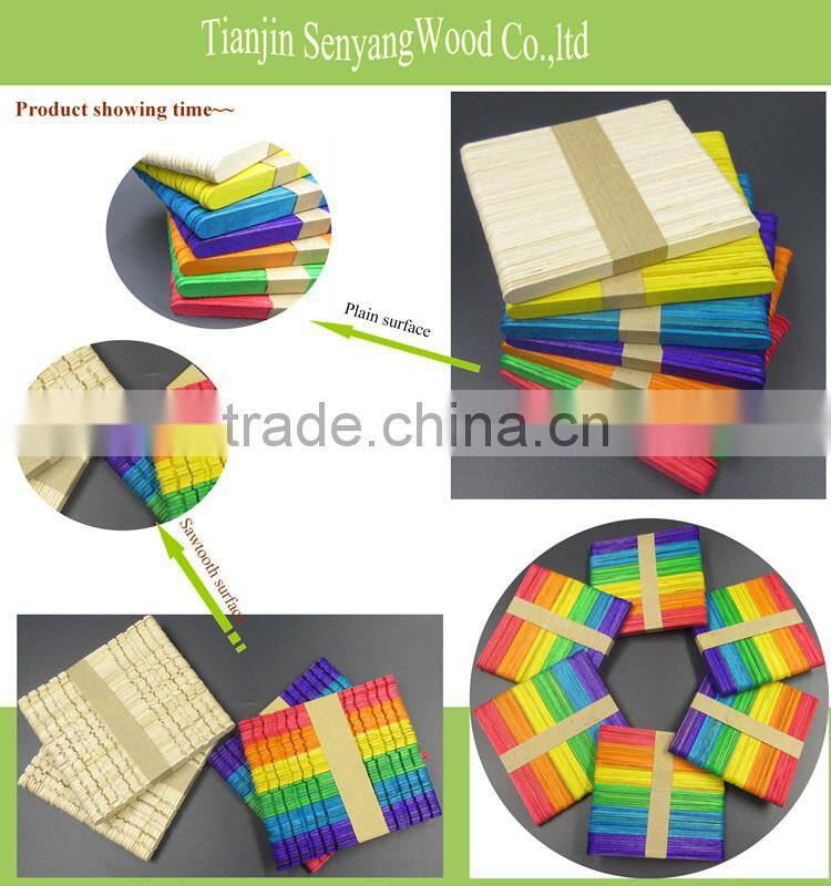 DIY toys white colorful round flat bamboo wooden craft sticks