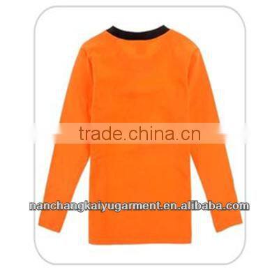 Plain Wholesale dyed Long Sleeve O-Neck Boys T-shirt