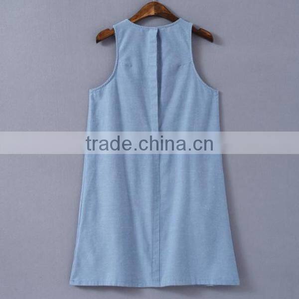 HD-D252 Wholesale elegant denim women summer fashion dress/ladies casual dress