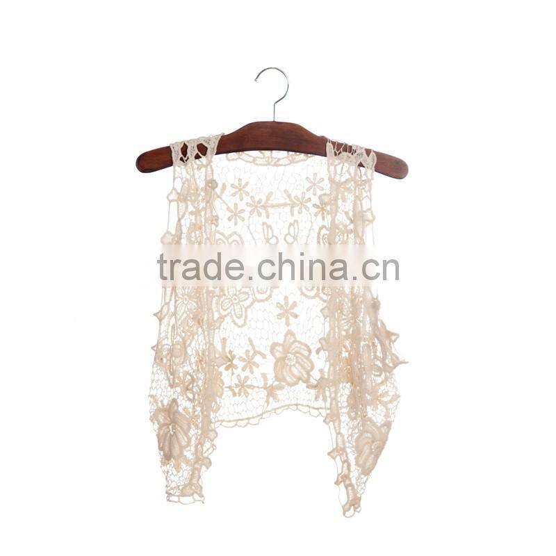 Custom made kids sleeveless vest baby lace top children