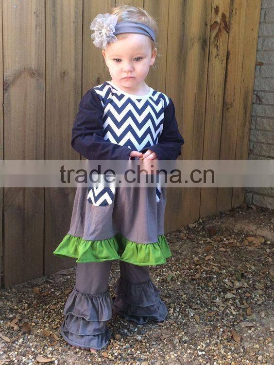 2016 New fashion childs blank shirt ruffle baby girls ruffle long sleeve t shirt girls ruffle pant set