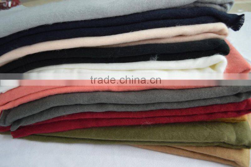 Fashion popular lady men unisex soft viscose winter solid plain fleece scarf