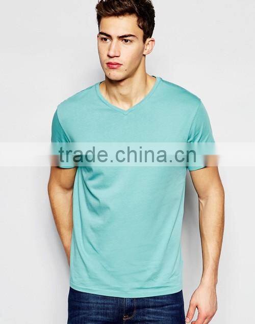 2016 Aqua V-neck t shirt men custom