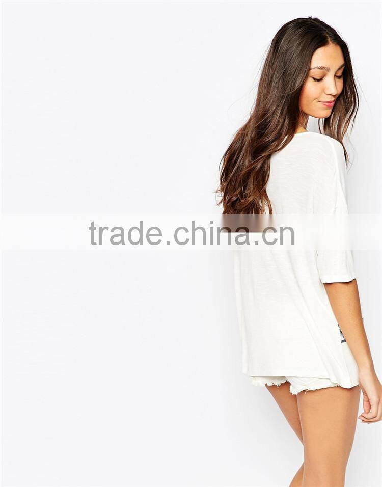 Sexy girls loose neck t shirts new fashion ladies girls t shirt karachi