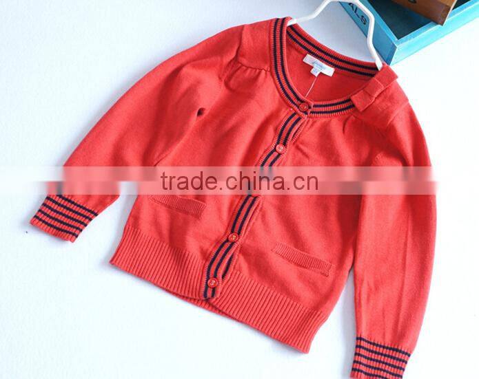 chic pockets button-down girls baby knitted cardigan