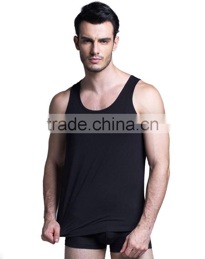 Custom made sports gym black plain mens tank tops