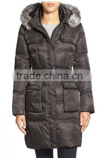 New Design Ladies Fashion Formal Long Parka Jacket