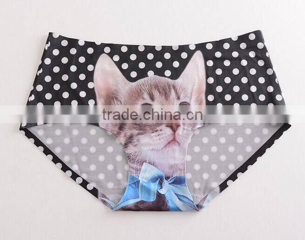 2017 Manufacturer Customized Your Own Brand Design Funny Cute 3D Print 95%Modal 5%Spandex Private Label Women Underwear