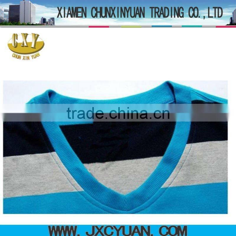 striped body fit t-shirts for men v-neck