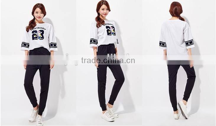 Female hemp grey leisure knitting feet pants