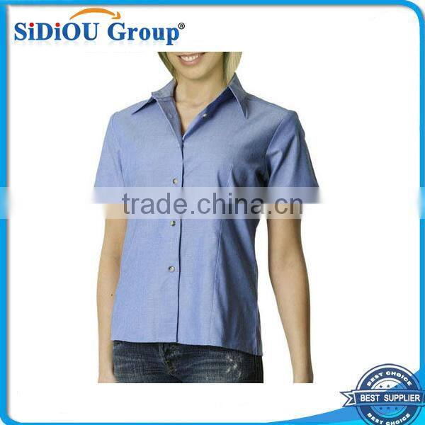 2014 Hot Sale ladies short sleeve uniform shirts