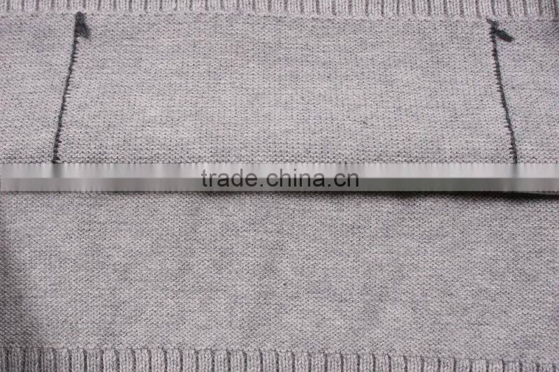 High Quality Plain Grey V Shape Sweater