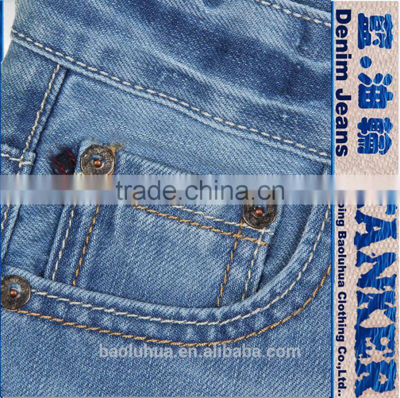 T1112K Comfortable boys stretchable waistband kid Children snow wash light indigo jeans