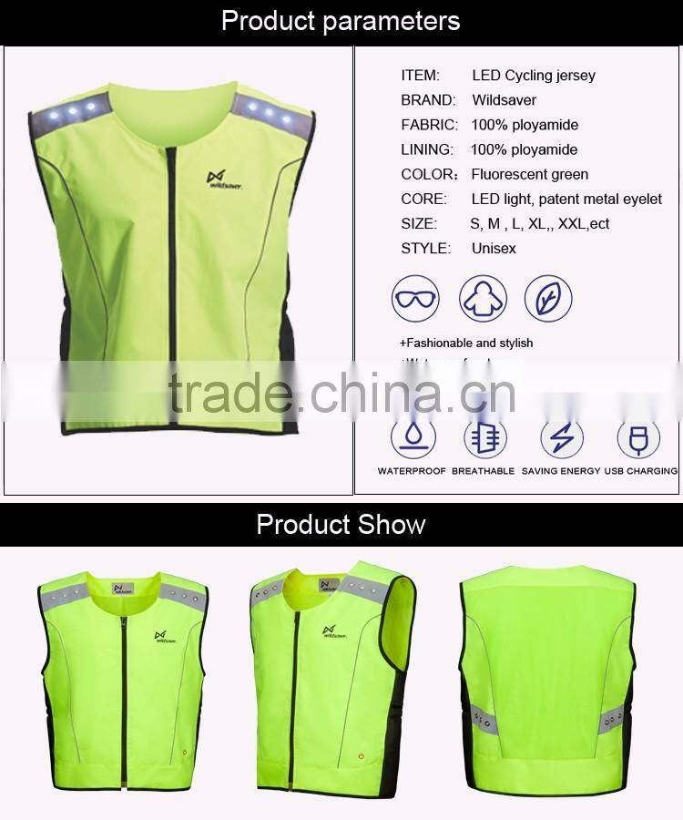 In-stock outdoor traffic nitght LED luminous cycling motorcycle vest