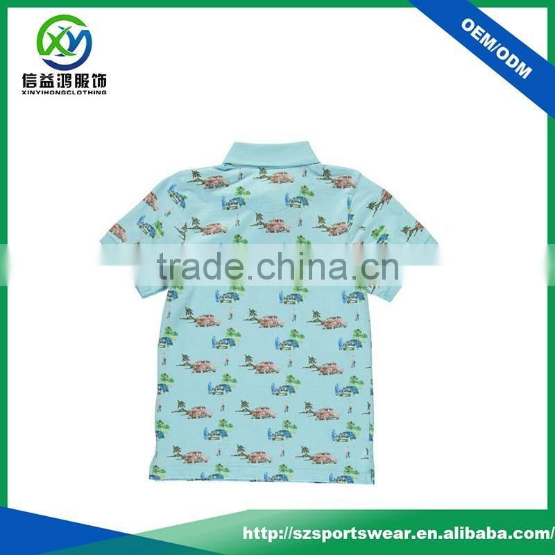 High Quality Lightweight Sublimation Kids Polo T shirt in light green