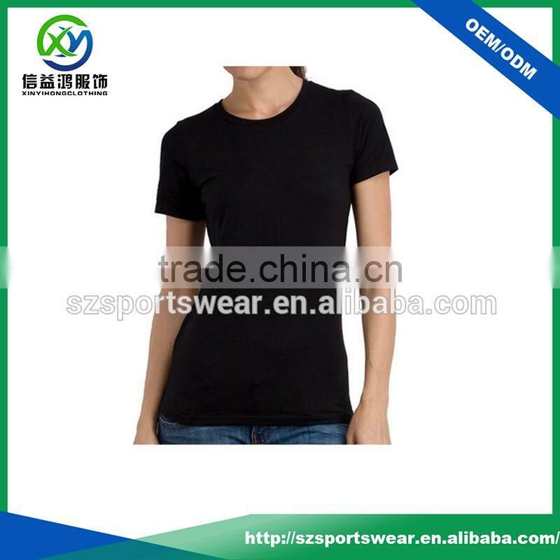 Ladies micro modal elastin mix slim fit high quality short sleeve t shirts
