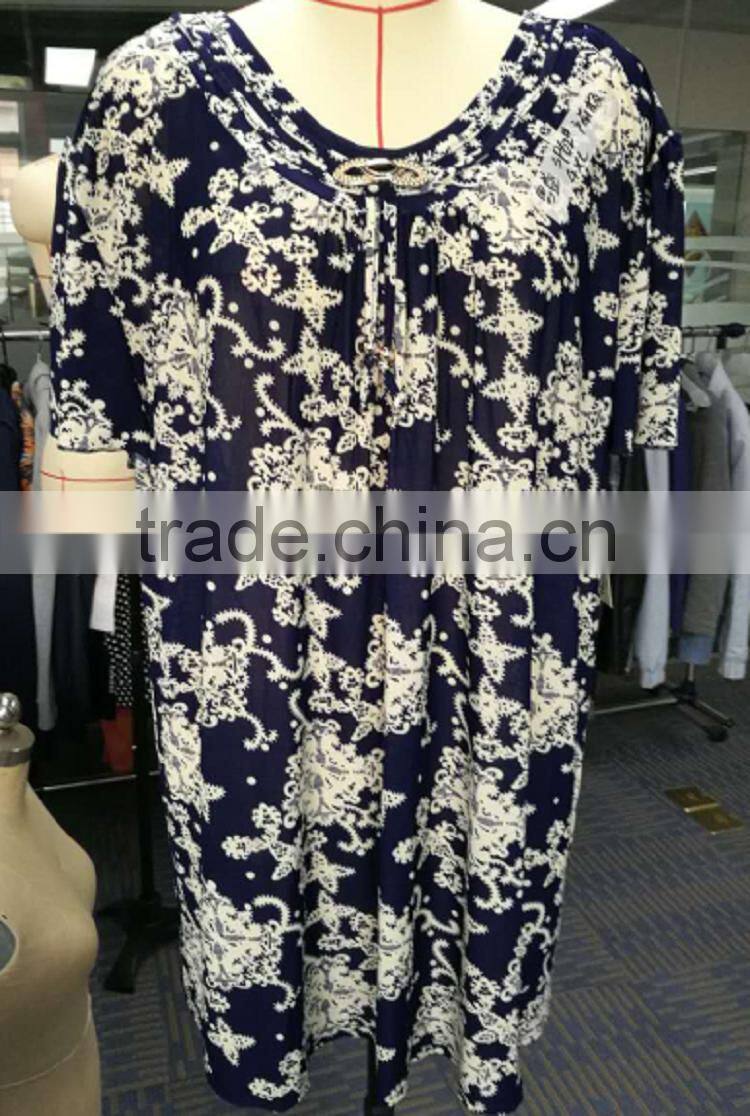 Hot sale beautiful ethnic style mature knitted latest fashion ladies blouse