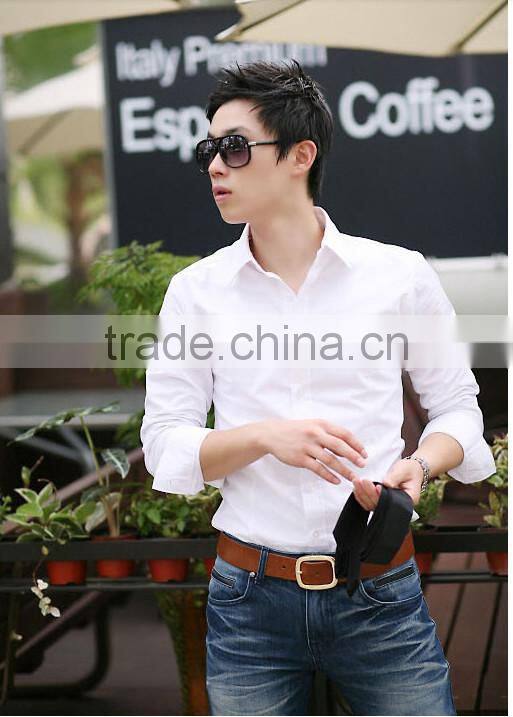 fashion design long sleeve slim fit casual shirt for men